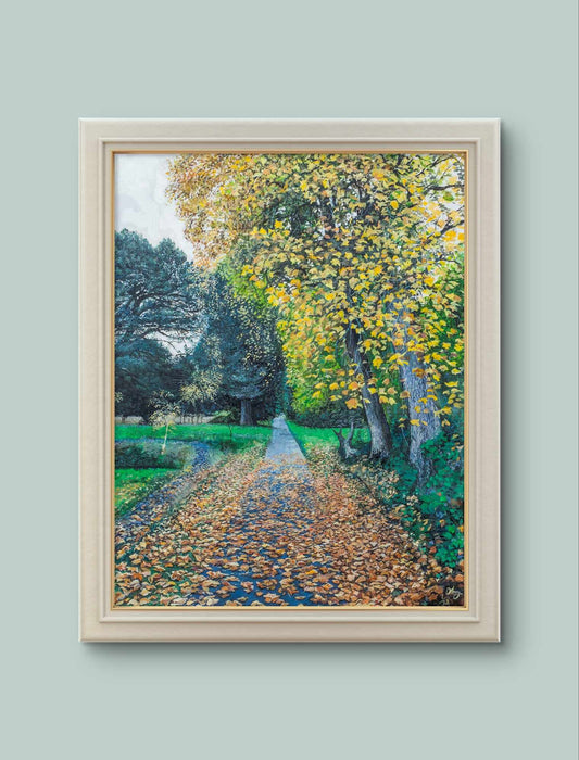 Autumn Tree and Fallen Leaves (Print)